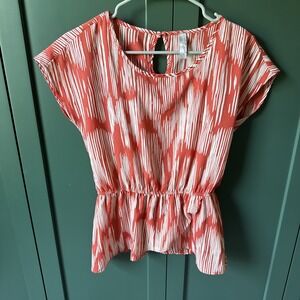 Women's Blouse Cinch Waist Dressy Pattern Size Small